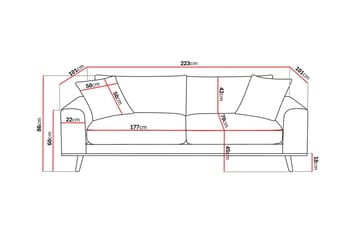 Copenhagen Premium Djup 3-sits Soffa i Chenille - Mörkbrun - Möbler - Soffa - 3 sits soffa