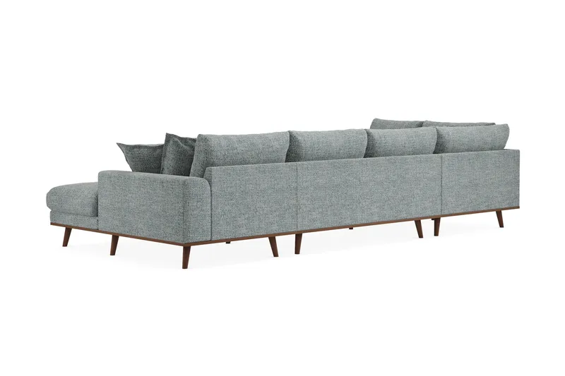 Copenhagen Premium 5-sits Vänstervänd U-formad Djup Soffa med Divan och Schäslong i Chenille - Grå/Blå - Möbler - Soffa - U-soffa