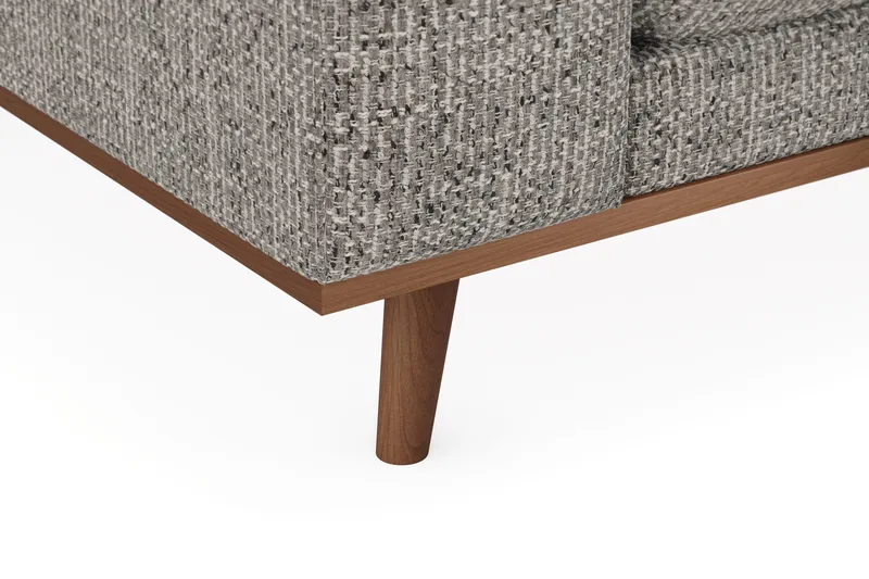 Copenhagen Premium 4-sits Högervänd L-formad Djup Divansoffa i Chenille - Grå - Möbler - Soffa - Divansoffor & schäslongsoffa