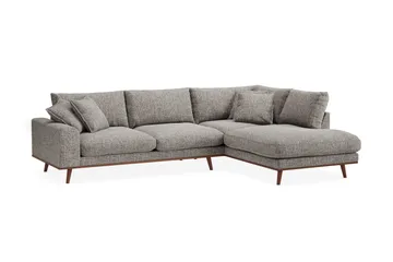 Copenhagen Premium 4-sits Högervänd L-formad Djup Schäslongsoffa i Chenille - Grå - Möbler - Soffa - Divansoffor & schäslongsoffa