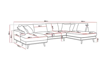 Copenhagen Premium 5-sits Högervänd U-formad Djup Soffa med Divan och Schäslong i Chenille - Grå - Möbler - Soffa - U-soffa