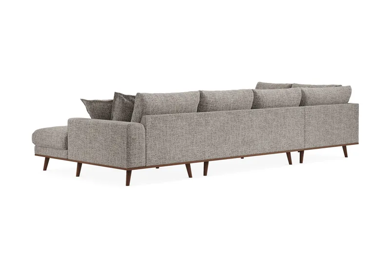 Copenhagen Premium 5-sits Vänstervänd U-formad Djup Soffa med Divan och Schäslong i Chenille - Grå - Möbler - Soffa - U-soffa