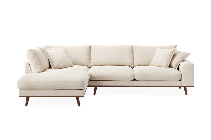Copenhagen Premium 4-sits Vänstervänd L-formad Djup Schäslongsoffa i Chenille - Ljusbeige - Möbler - Soffa - Divansoffor & schäslongsoffa