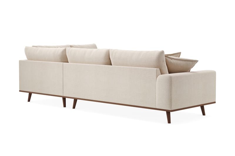 Copenhagen Premium 4-sits Högervänd L-formad Djup Schäslongsoffa i Chenille - Ljusbeige - Möbler - Soffa - Divansoffor & schäslongsoffa