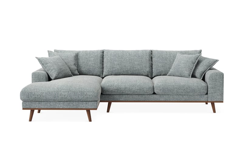 Copenhagen Premium 4-sits Vänstervänd L-formad Djup Divansoffa i Chenille - Grå/Blå - Möbler - Soffa - Divansoffor & schäslongsoffa