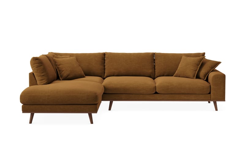 Copenhagen Premium 4-sits Vänstervänd L-formad Djup Schäslongsoffa i Tyg - Senapsgul - Möbler - Soffa - Divansoffor & schäslongsoffa