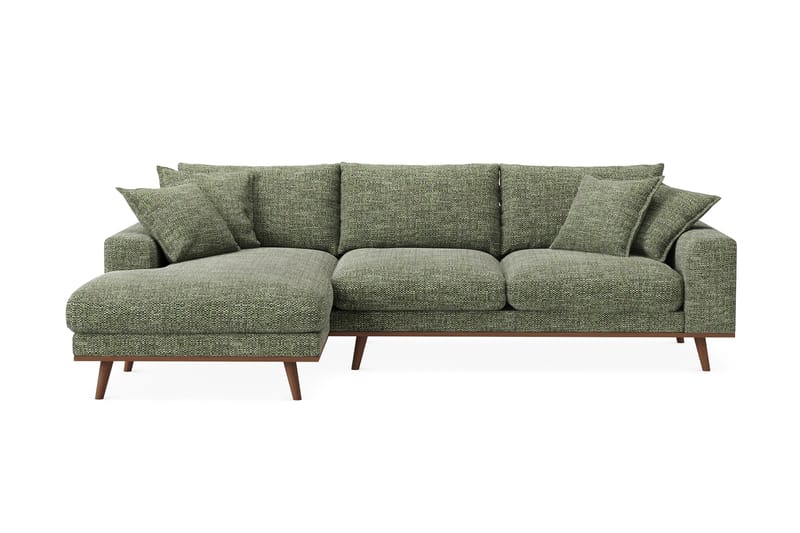 Copenhagen Premium 4-sits Vänstervänd L-formad Djup Divansoffa i Chenille - Grön - Möbler - Soffa - Divansoffor & schäslongsoffa