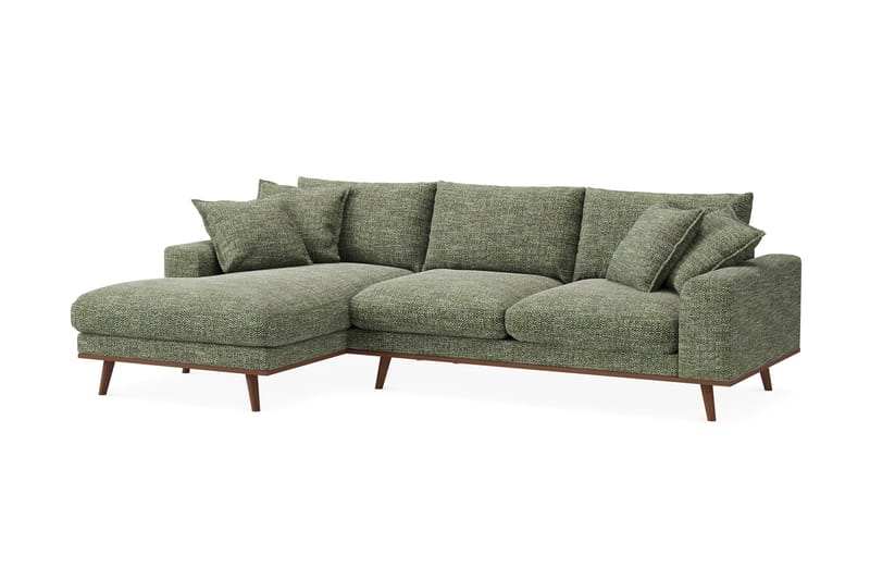 Copenhagen Premium 4-sits Vänstervänd L-formad Djup Divansoffa i Chenille - Grön - Möbler - Soffa - Divansoffor & schäslongsoffa