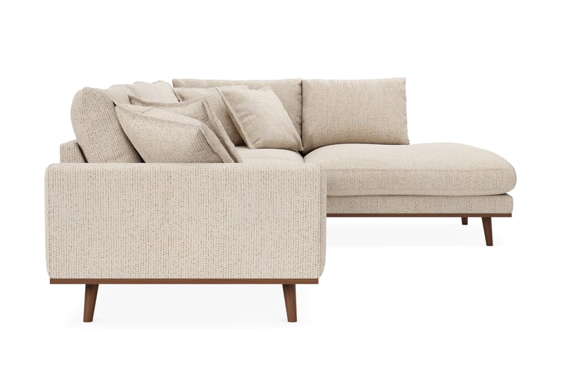 Copenhagen Premium 4-sits Högervänd L-formad Djup Schäslongsoffa i Chenille - Beige - Möbler - Soffa - Divansoffor & schäslongsoffa