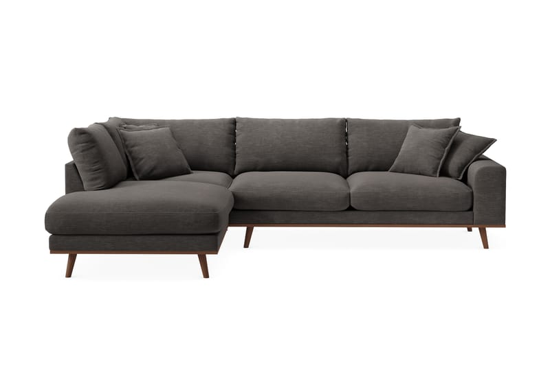 Copenhagen Premium 4-sits Vänstervänd L-formad Djup Schäslongsoffa i Tyg - Mörkgrå - Möbler - Soffa - Divansoffor & schäslongsoffa
