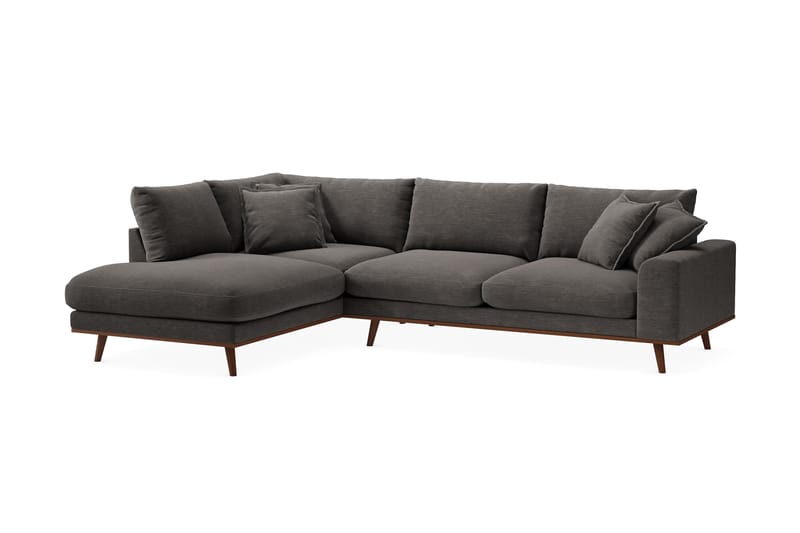 Copenhagen Premium 4-sits Vänstervänd L-formad Djup Schäslongsoffa i Tyg - Mörkgrå - Möbler - Soffa - Divansoffor & schäslongsoffa