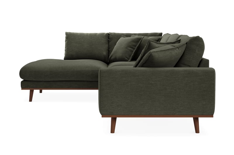Copenhagen Premium 4-sits Vänstervänd L-formad Djup Schäslongsoffa i Tyg - Grön - Möbler - Soffa - Divansoffor & schäslongsoffa