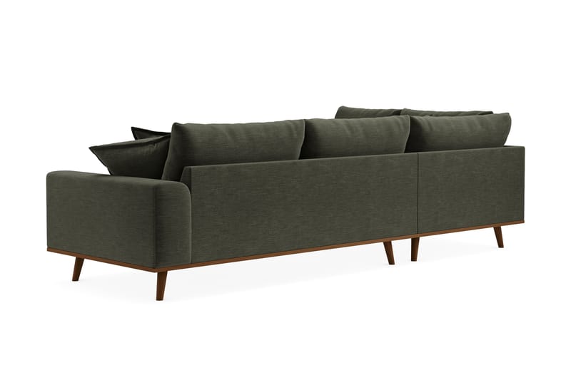 Copenhagen Premium 4-sits Vänstervänd L-formad Djup Schäslongsoffa i Tyg - Grön - Möbler - Soffa - Divansoffor & schäslongsoffa