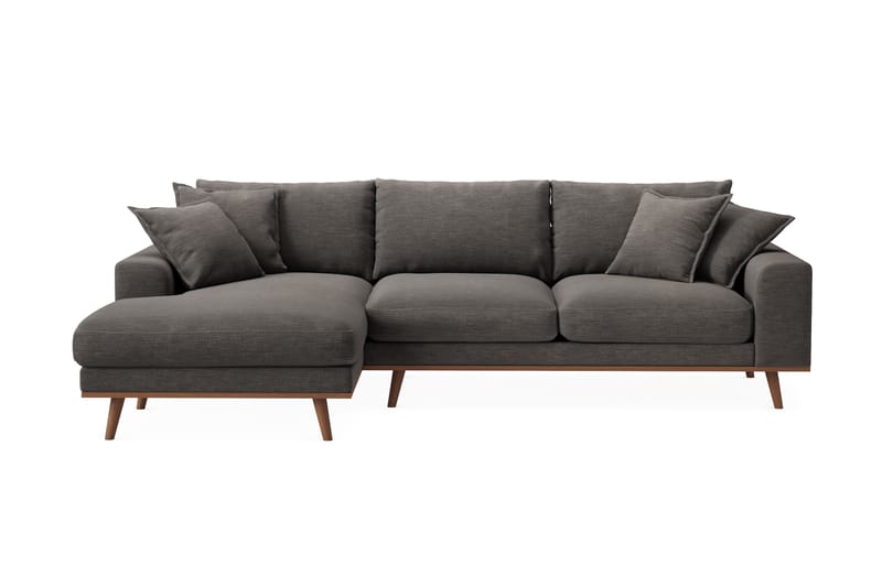 Copenhagen Premium 4-sits Vänstervänd L-formad Djup Divansoffa i Tyg - Mörkgrå - Möbler - Soffa - Divansoffor & schäslongsoffa