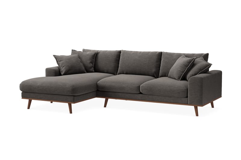 Copenhagen Premium 4-sits Vänstervänd L-formad Djup Divansoffa i Tyg - Mörkgrå - Möbler - Soffa - Divansoffor & schäslongsoffa