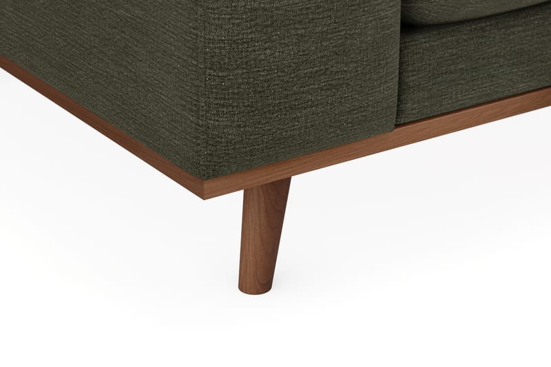 Copenhagen Premium 4-sits Högervänd L-formad Djup Schäslongsoffa i Tyg - Grön - Möbler - Soffa - Divansoffor & schäslongsoffa