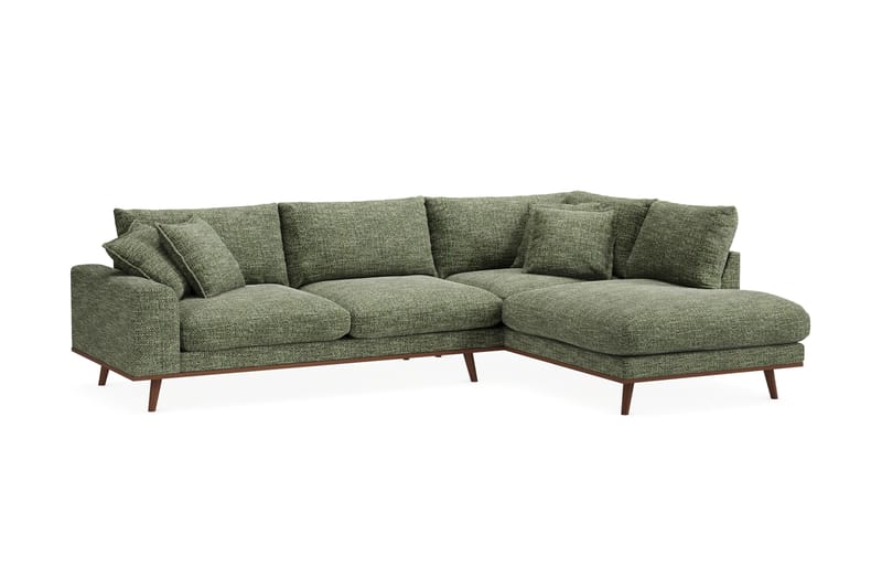Copenhagen Premium 4-sits Högervänd L-formad Djup Schäslongsoffa i Chenille - Grön - Möbler - Soffa - Divansoffor & schäslongsoffa