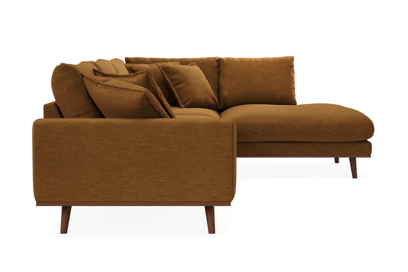 Copenhagen Premium 4-sits Högervänd L-formad Djup Schäslongsoffa i Tyg - Senapsgul - Möbler - Soffa - Divansoffor & schäslongsoffa