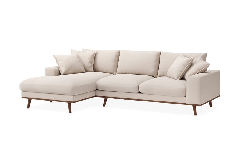 Copenhagen Premium 4-sits Vänstervänd L-formad Djup Divansoffa i Bouclé - Ljusbeige - Möbler - Soffa - Divansoffor & schäslongsoffa