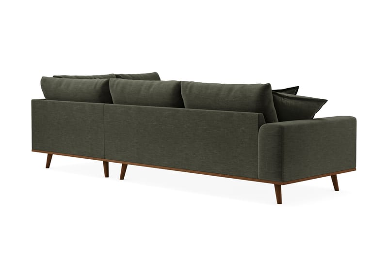 Copenhagen Premium 4-sits Högervänd L-formad Djup Schäslongsoffa i Tyg - Grön - Möbler - Soffa - Divansoffor & schäslongsoffa