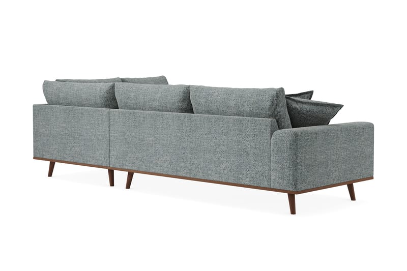 Copenhagen Premium 4-sits Högervänd L-formad Djup Schäslongsoffa i Chenille - Grå/Blå - Möbler - Soffa - Divansoffor & schäslongsoffa