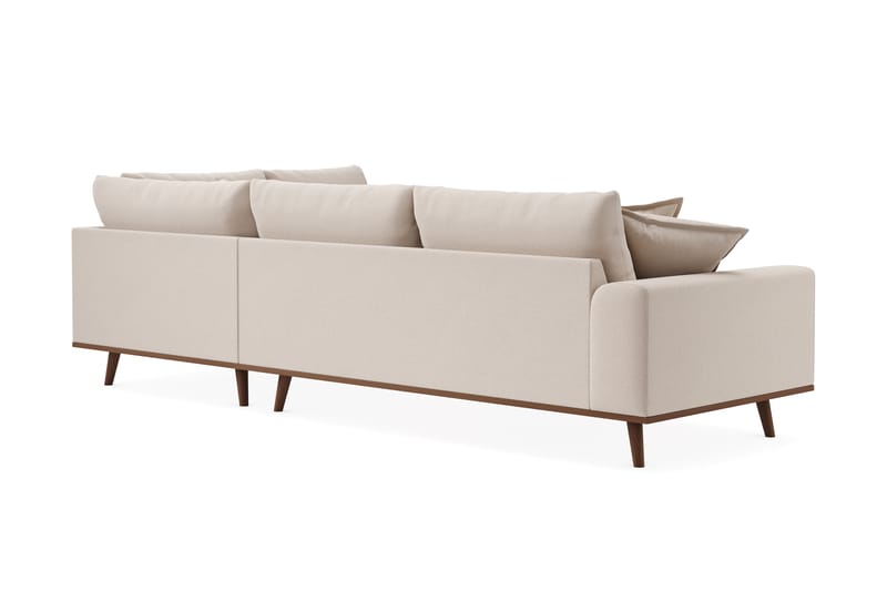 Copenhagen Premium 4-sits Högervänd L-formad Djup Schäslongsoffa i Bouclé - Ljusbeige - Möbler - Soffa - Divansoffor & schäslongsoffa