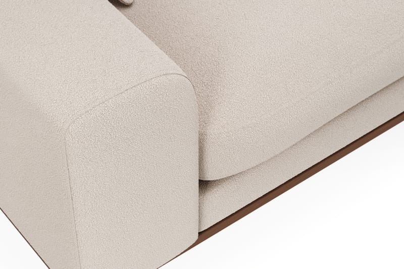 Copenhagen Premium 4-sits Högervänd L-formad Djup Schäslongsoffa i Bouclé - Ljusbeige - Möbler - Soffa - Divansoffor & schäslongsoffa