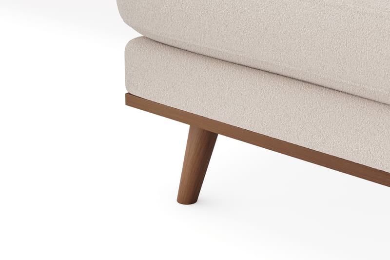 Copenhagen Premium 4-sits Högervänd L-formad Djup Schäslongsoffa i Bouclé - Ljusbeige - Möbler - Soffa - Divansoffor & schäslongsoffa