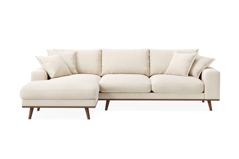 Copenhagen Premium 4-sits Vänstervänd L-formad Djup Divansoffa i Chenille - Ljusbeige - Möbler - Soffa - Divansoffor & schäslongsoffa