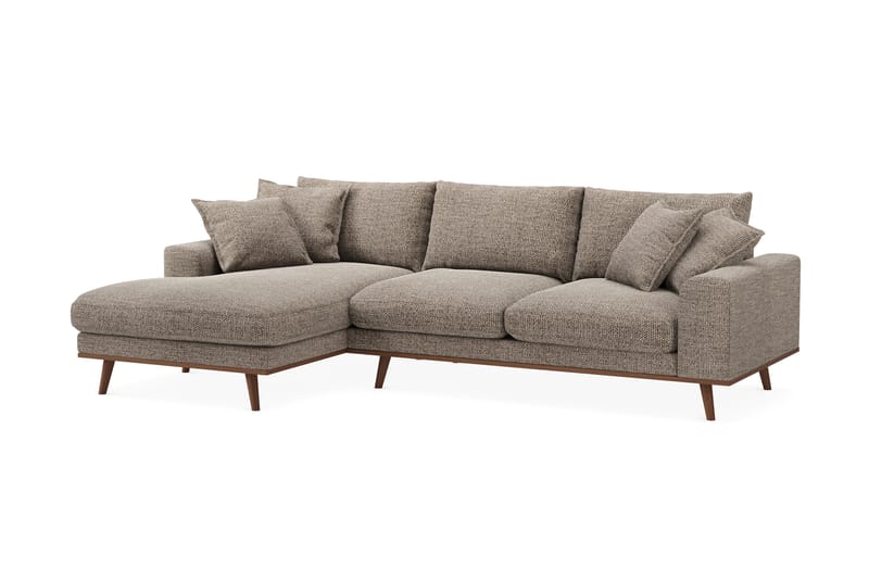 Copenhagen Premium 4-sits Vänstervänd L-formad Djup Divansoffa i Chenille - Brun - Möbler - Soffa - Divansoffor & schäslongsoffa