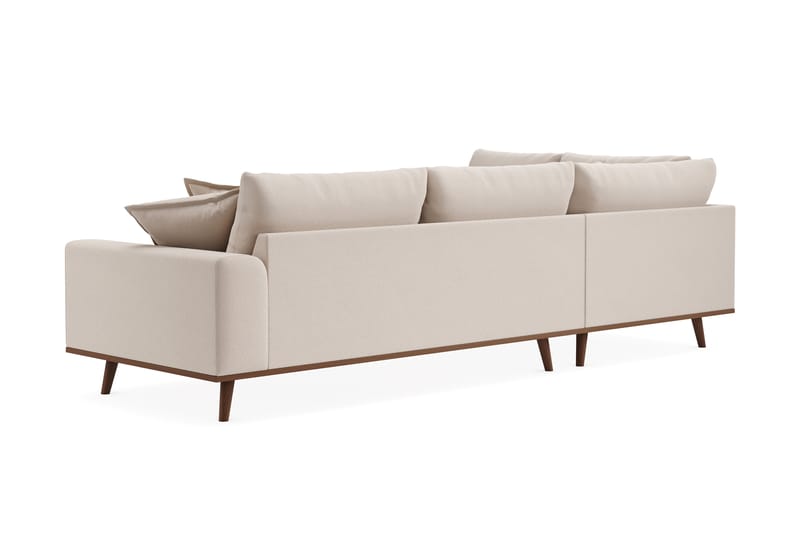 Copenhagen Premium 4-sits Vänstervänd L-formad Djup Schäslongsoffa i Bouclé - Ljusbeige - Möbler - Soffa - Divansoffor & schäslongsoffa