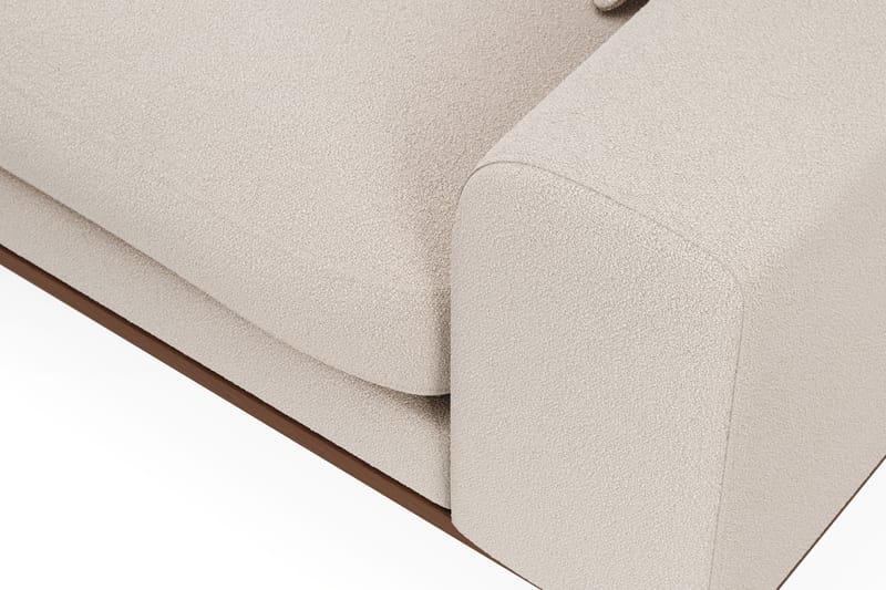 Copenhagen Premium 4-sits Vänstervänd L-formad Djup Schäslongsoffa i Bouclé - Ljusbeige - Möbler - Soffa - Divansoffor & schäslongsoffa
