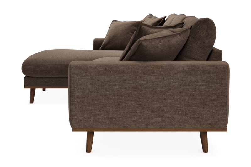 Copenhagen Premium 4-sits Vänstervänd L-formad Djup Divansoffa i Tyg - Brun - Möbler - Soffa - Divansoffor & schäslongsoffa