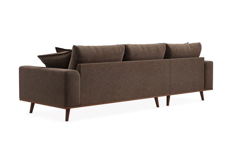 Copenhagen Premium 4-sits Vänstervänd L-formad Djup Divansoffa i Tyg - Brun - Möbler - Soffa - Divansoffor & schäslongsoffa