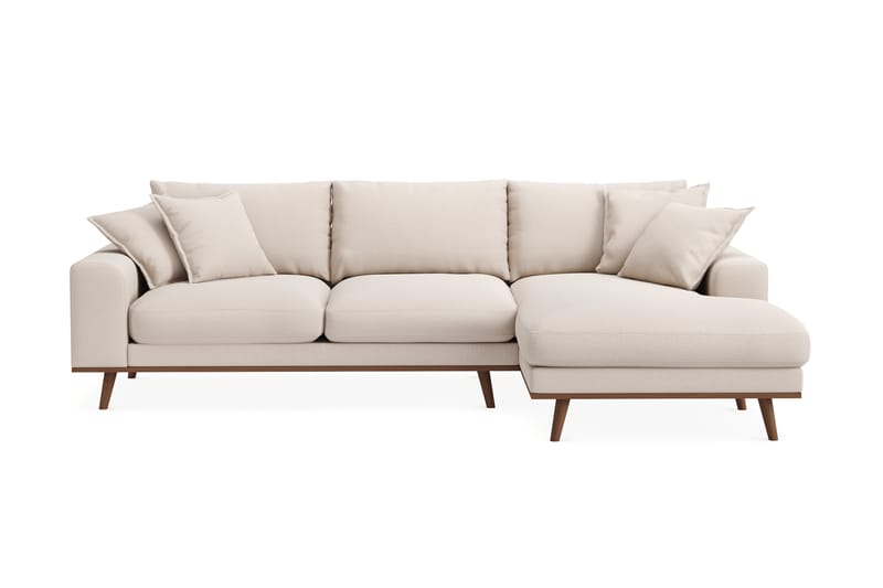Copenhagen Premium 4-sits Högervänd L-formad Djup Divansoffa i Bouclé - Ljusbeige - Möbler - Soffa - Divansoffor & schäslongsoffa