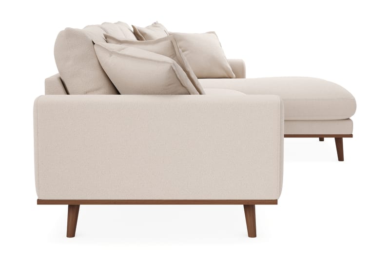 Copenhagen Premium 4-sits Högervänd L-formad Djup Divansoffa i Bouclé - Ljusbeige - Möbler - Soffa - Divansoffor & schäslongsoffa