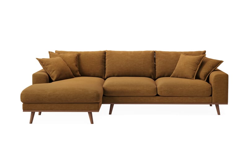 Copenhagen Premium 4-sits Vänstervänd L-formad Djup Divansoffa i Tyg - Senapsgul - Möbler - Soffa - Divansoffor & schäslongsoffa