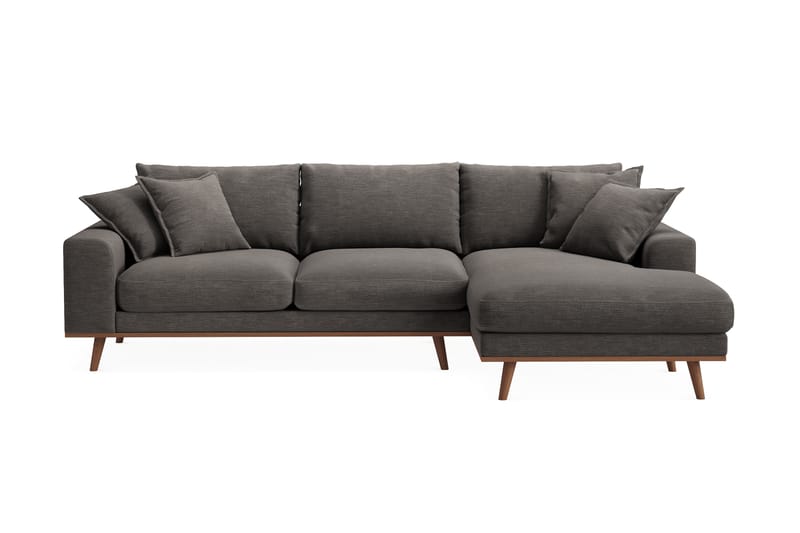 Copenhagen Premium 4-sits Högervänd L-formad Djup Divansoffa i Tyg - Mörkgrå - Möbler - Soffa - Divansoffor & schäslongsoffa