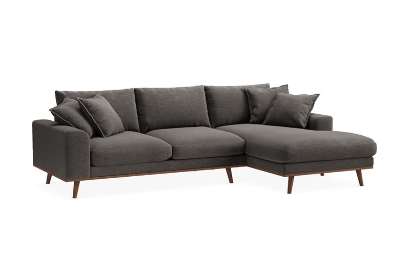 Copenhagen Premium 4-sits Högervänd L-formad Djup Divansoffa i Tyg - Mörkgrå - Möbler - Soffa - Divansoffor & schäslongsoffa