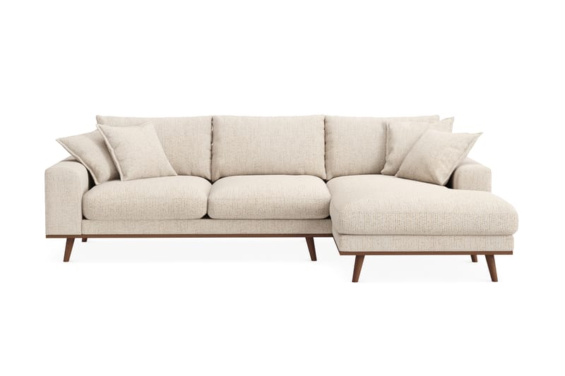 Copenhagen Premium 4-sits Högervänd L-formad Djup Divansoffa i Chenille - Beige - Möbler - Soffa - Divansoffor & schäslongsoffa