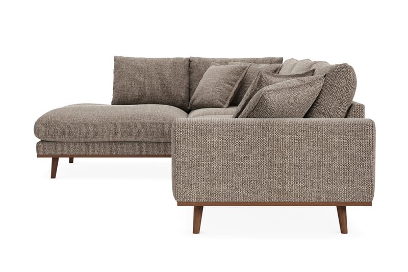 Copenhagen Premium 4-sits Vänstervänd L-formad Djup Schäslongsoffa i Chenille - Brun - Möbler - Soffa - Divansoffor & schäslongsoffa