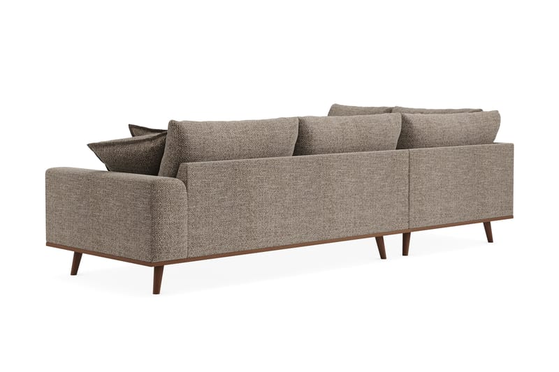 Copenhagen Premium 4-sits Vänstervänd L-formad Djup Schäslongsoffa i Chenille - Brun - Möbler - Soffa - Divansoffor & schäslongsoffa