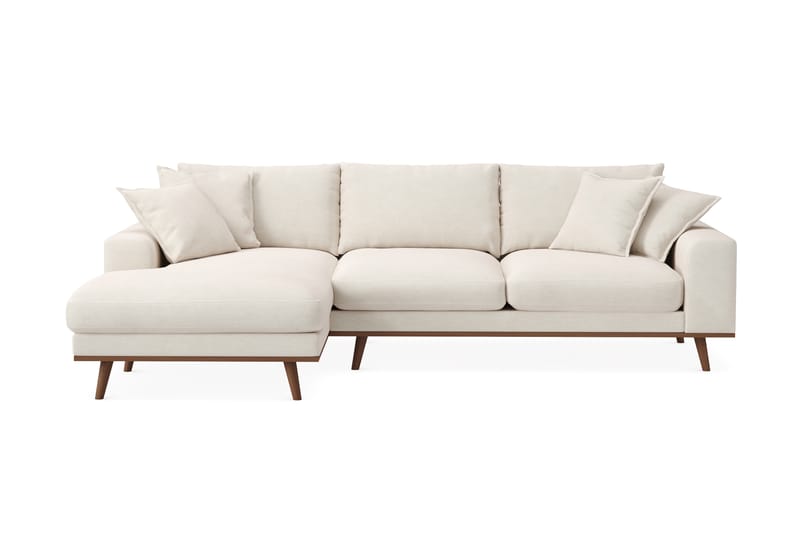 Copenhagen Premium 4-sits Vänstervänd L-formad Djup Divansoffa i Tyg - Ljusbeige - Möbler - Soffa - Divansoffor & schäslongsoffa