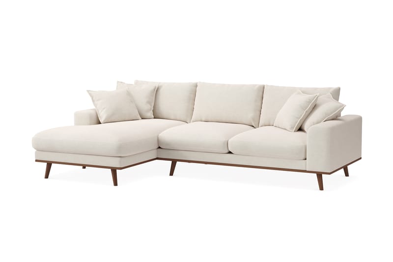 Copenhagen Premium 4-sits Vänstervänd L-formad Djup Divansoffa i Tyg - Ljusbeige - Möbler - Soffa - Divansoffor & schäslongsoffa