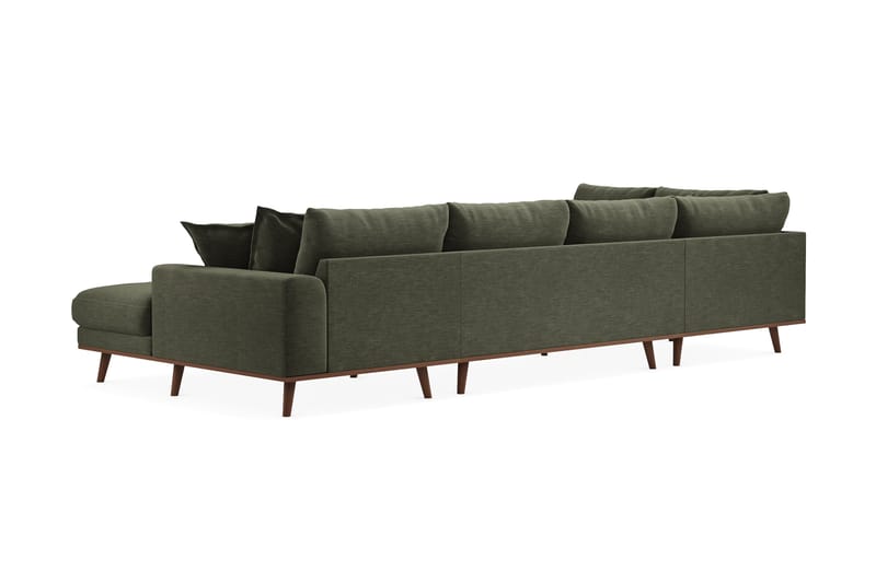 Copenhagen Premium 5-sits Högervänd U-formad Djup Soffa med Divan och Schäslong i Tyg - Grön - Möbler - Soffa - U-soffa