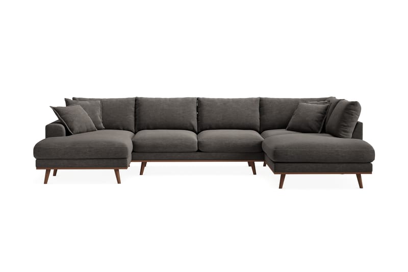 Copenhagen Premium 5-sits Vänstervänd U-formad Djup Soffa med Divan och Schäslong i Tyg - Mörkgrå - Möbler - Soffa - U-soffa
