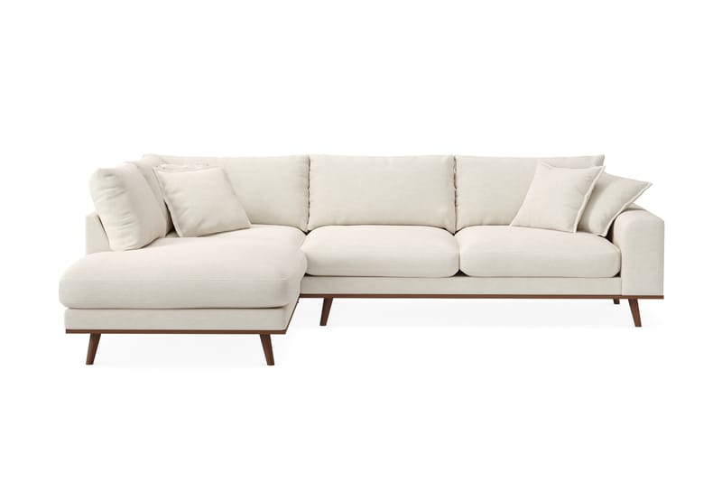 Copenhagen Premium 4-sits Vänstervänd L-formad Djup Schäslongsoffa i Tyg - Ljusbeige - Möbler - Soffa - Divansoffor & schäslongsoffa