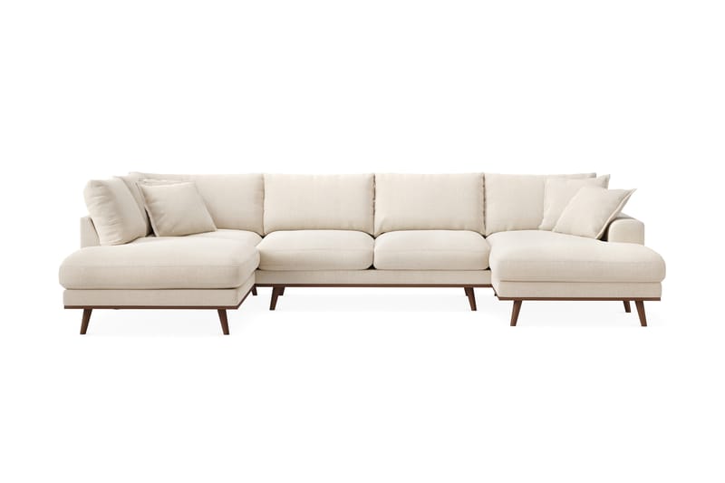 Copenhagen Premium 5-sits Vänstervänd U-formad Djup Soffa med Divan och Schäslong i Chenille - Ljusbeige - Möbler - Soffa - U-soffa