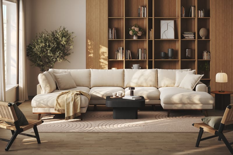 Copenhagen Premium 5-sits Vänstervänd U-formad Djup Soffa med Divan och Sch�äslong i Chenille - Ljusbeige - Möbler - Soffa - U-soffa