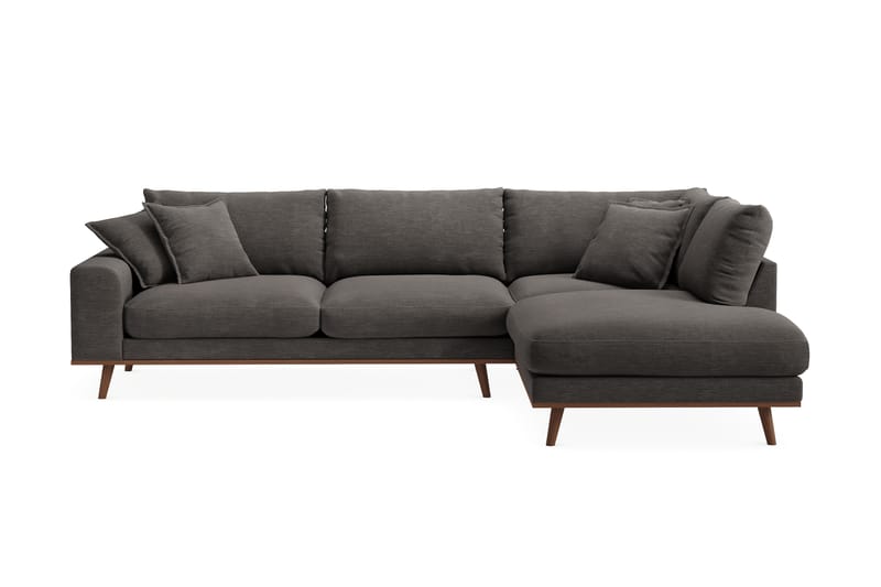 Copenhagen Premium 4-sits Högervänd L-formad Djup Schäslongsoffa i Tyg - Mörkgrå - Möbler - Soffa - Divansoffor & schäslongsoffa